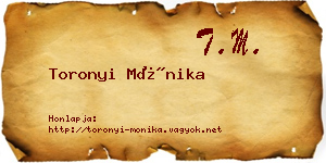 Toronyi Mónika névjegykártya