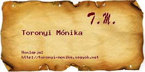 Toronyi Mónika névjegykártya
